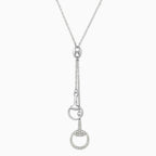 Pave Horsebit Y Drop Necklace
