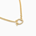 Cz Pave Chunky Horsebit Carabiner Necklace