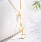 Pave Horsebit Y Drop Necklace