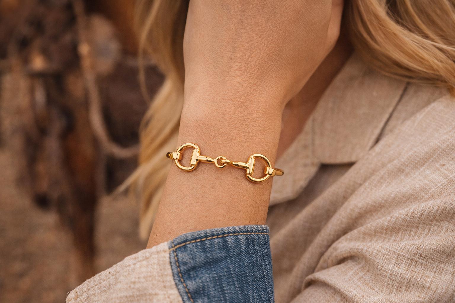 Western Double Horsebit Hook Bangle Bracelet