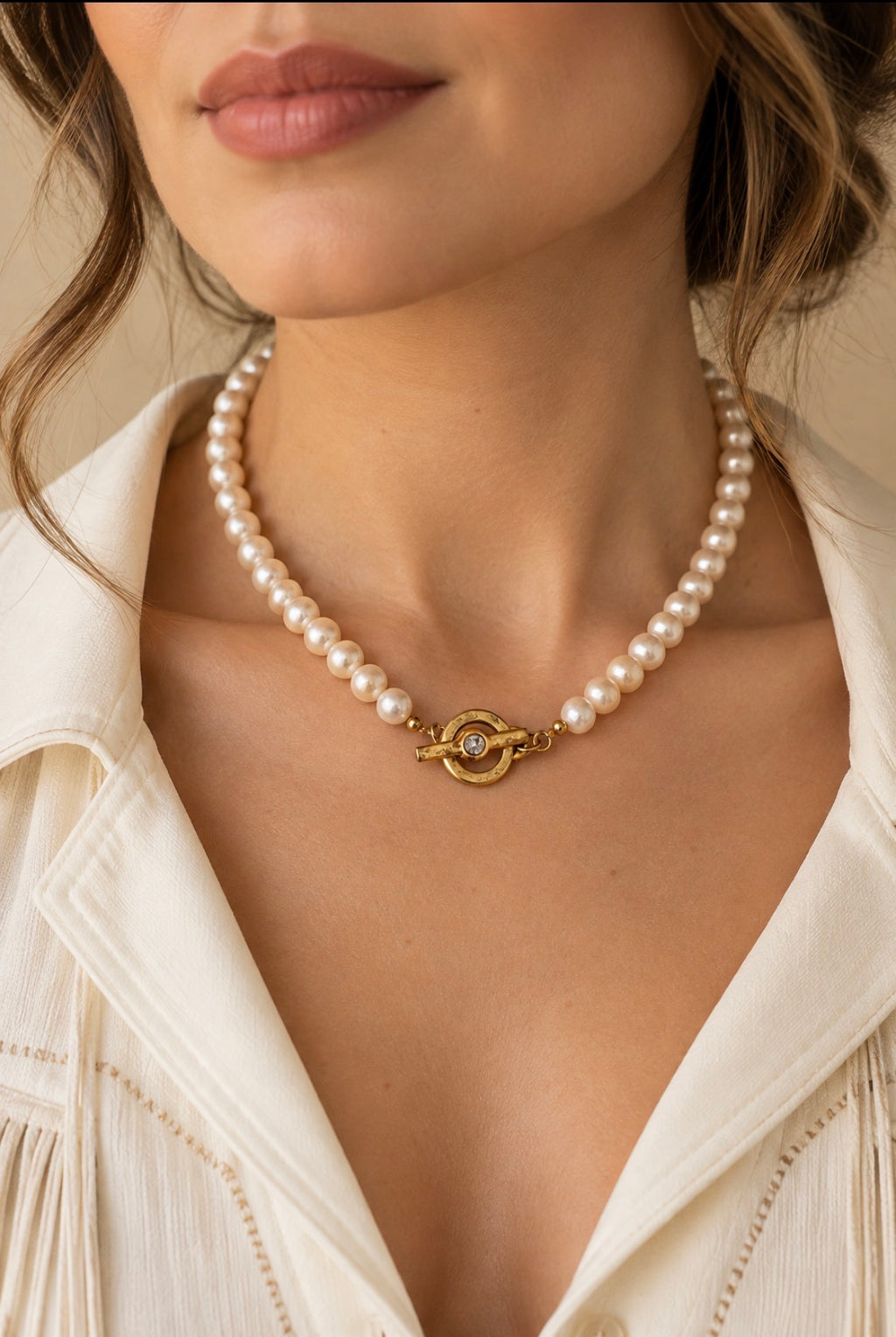 Golden Pearl Necklace
