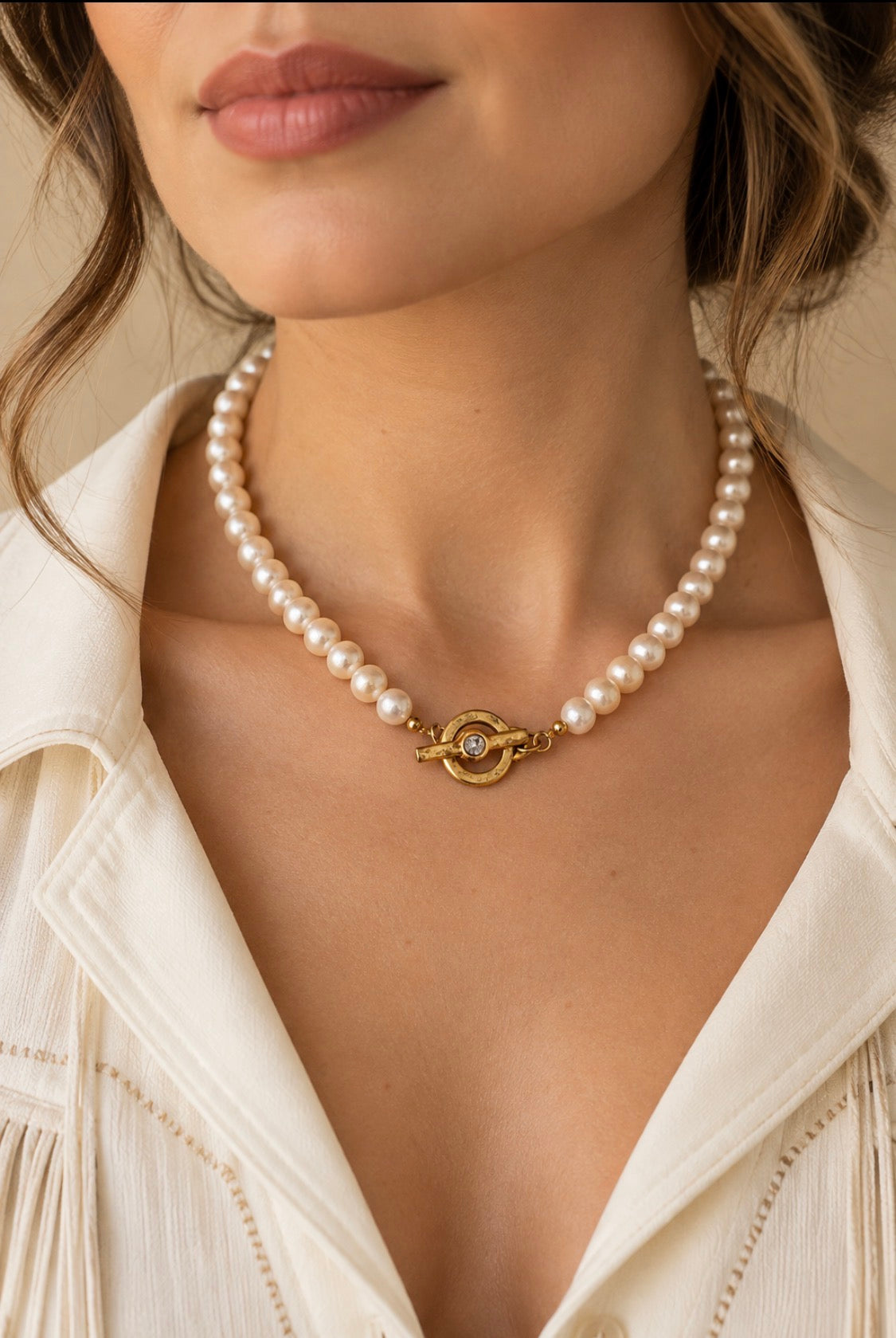 Golden Pearl Necklace