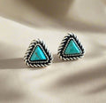 Triangular Turquoise Stud Earrings