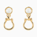Pearl Top Horsebit Earrings