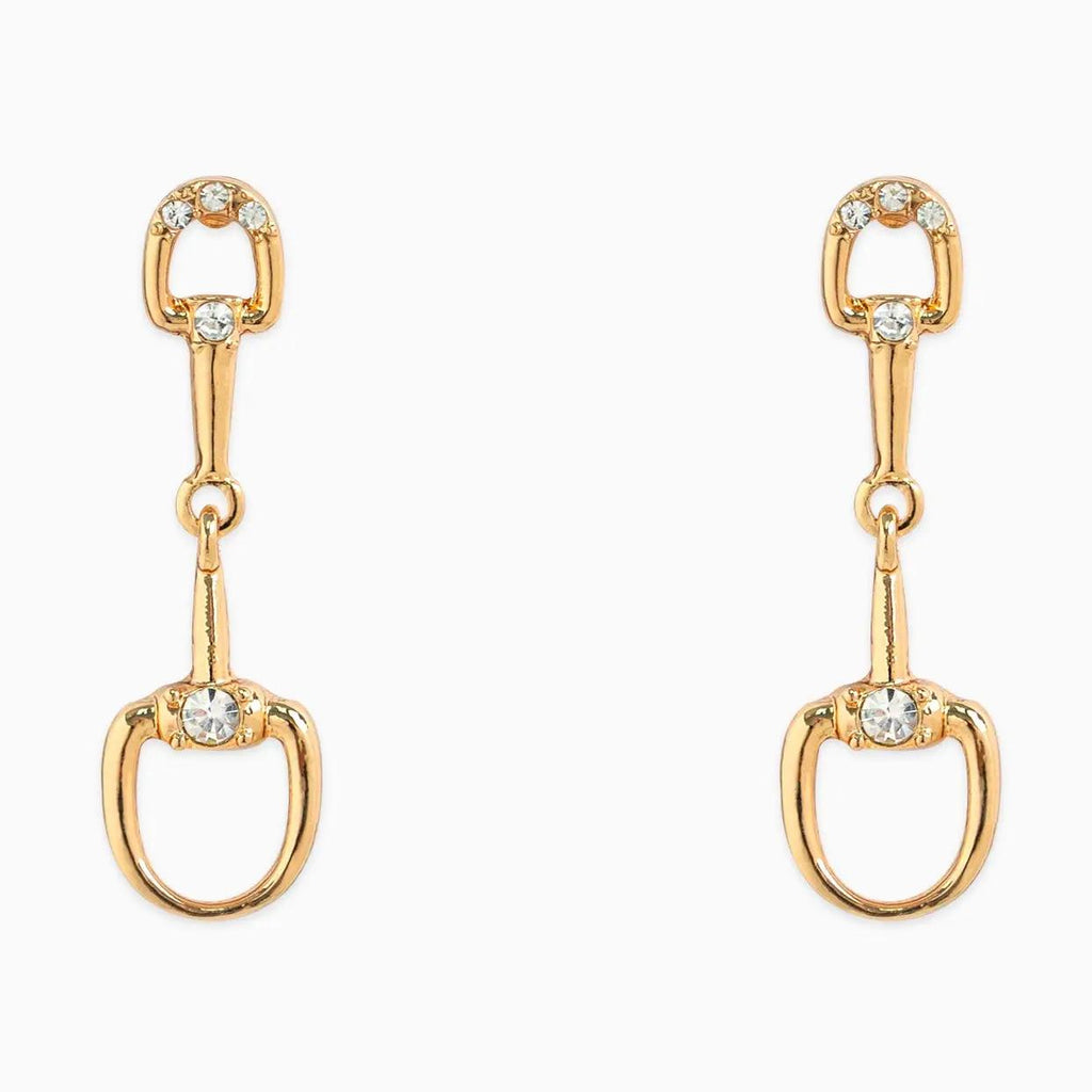 Western Horsebit Drop Stone Earrings